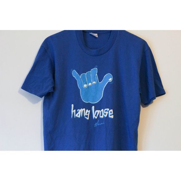 Vintage Hawaii Hang Loose Surfing T Shirt - Picture 2 of 4